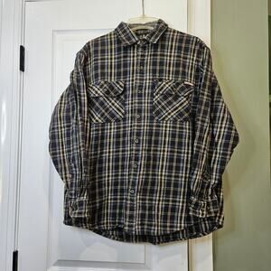 Craftsman Men's Large Plaid‎ 100% Cotton Button Down Shirt